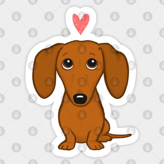 Dachshund Valentine | Cute Wiener Dog with Heart Sticker by Coffee Squirrel
